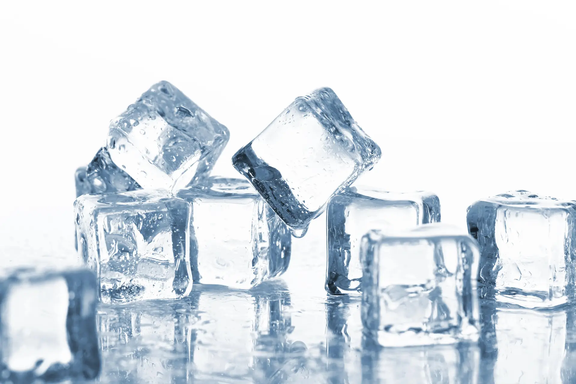Clear cubes of ice